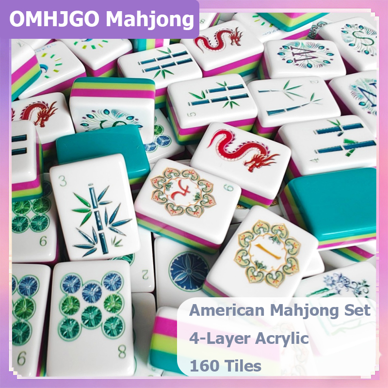 Board Game Mahjong - OMHJGO Conjunto de Mahjong Americano de