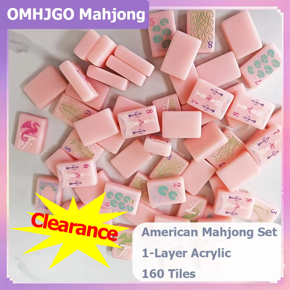 Board Game Mahjong - Conjunto de Mahjong Americano Rosa Brilhante
