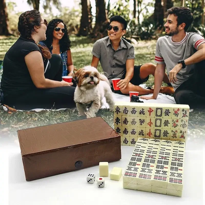 Board Game Mahjong - Conjunto de Jogo de Mahjong Chinês