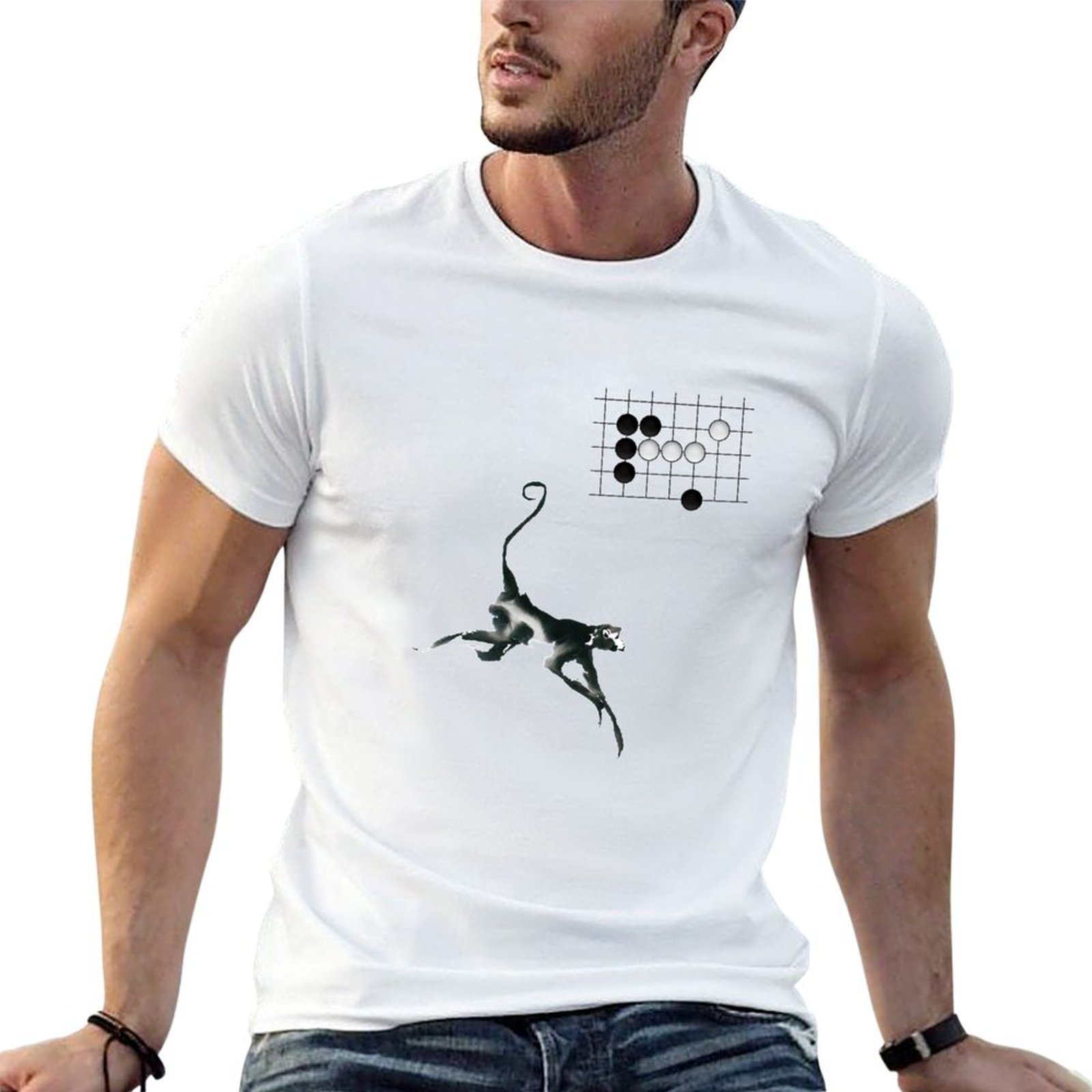 Camiseta Monkey Jump - Weiqi G - Board Game Go avaliação e preço